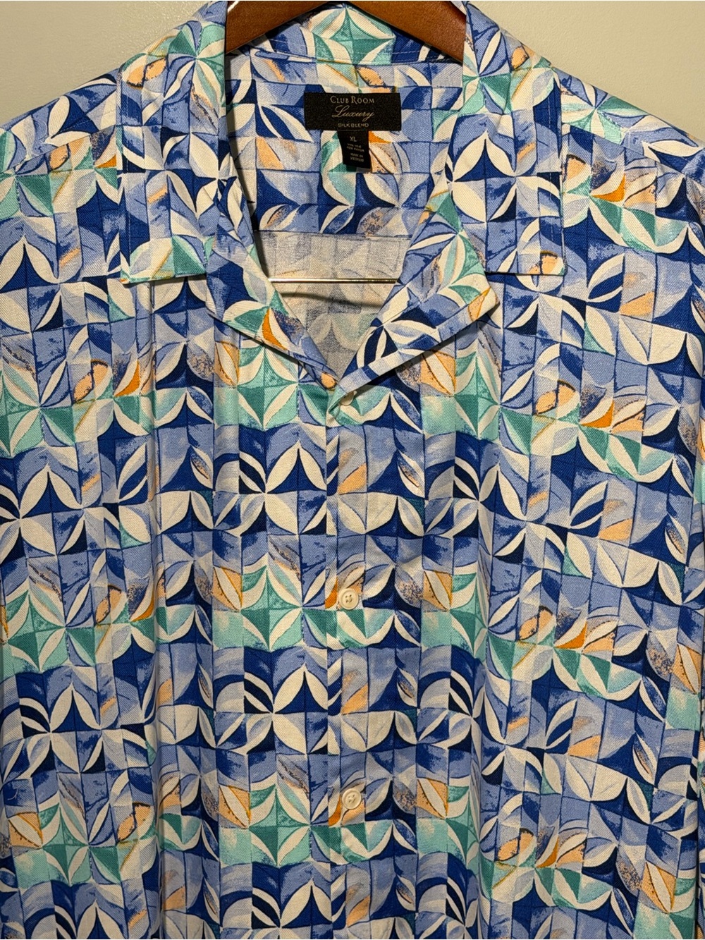Club Room Luxury Geometric Short-Sleeve Island-Inspired Men's Button up Shirt